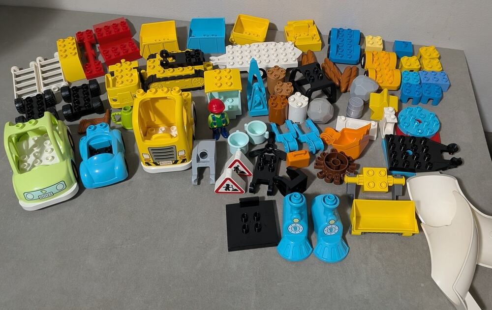 LEGO Duplo 76-Piece Mixed Lot – Vehicles, Construction Accessories, Bricks, plus